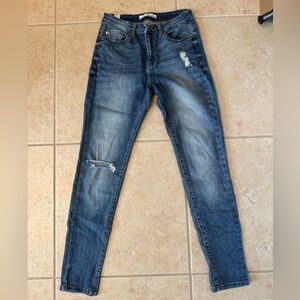 KanCan Dark Blue Distressed Skinny Jeans Size 28 (6/8 US)